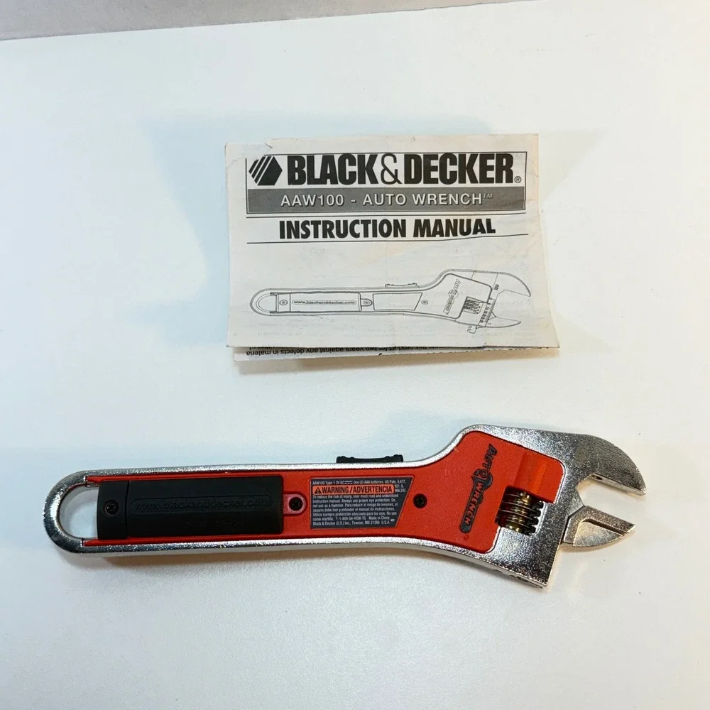 Black‎ & Decker Auto Wrench AAW100 Adjustable 8 Inch Orange Motorized Tool
